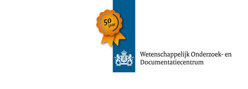 Logo WODC met feestmerk 50 jaar